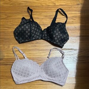 Aerie Black and Tan Lace Bras